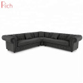 cheap Grey Fabric velvet Chaise Longue couch Italian Corner modern new design corner sofa